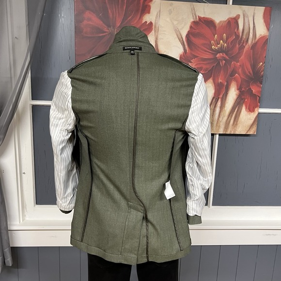 Banana Republic Blazer Mens 38S Short Slim Fit Polyester Blend Stretch Green - Picture 12 of 13